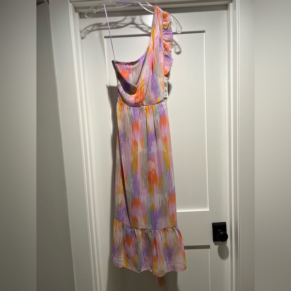 NWT Aqua one shoulder tie waist dress